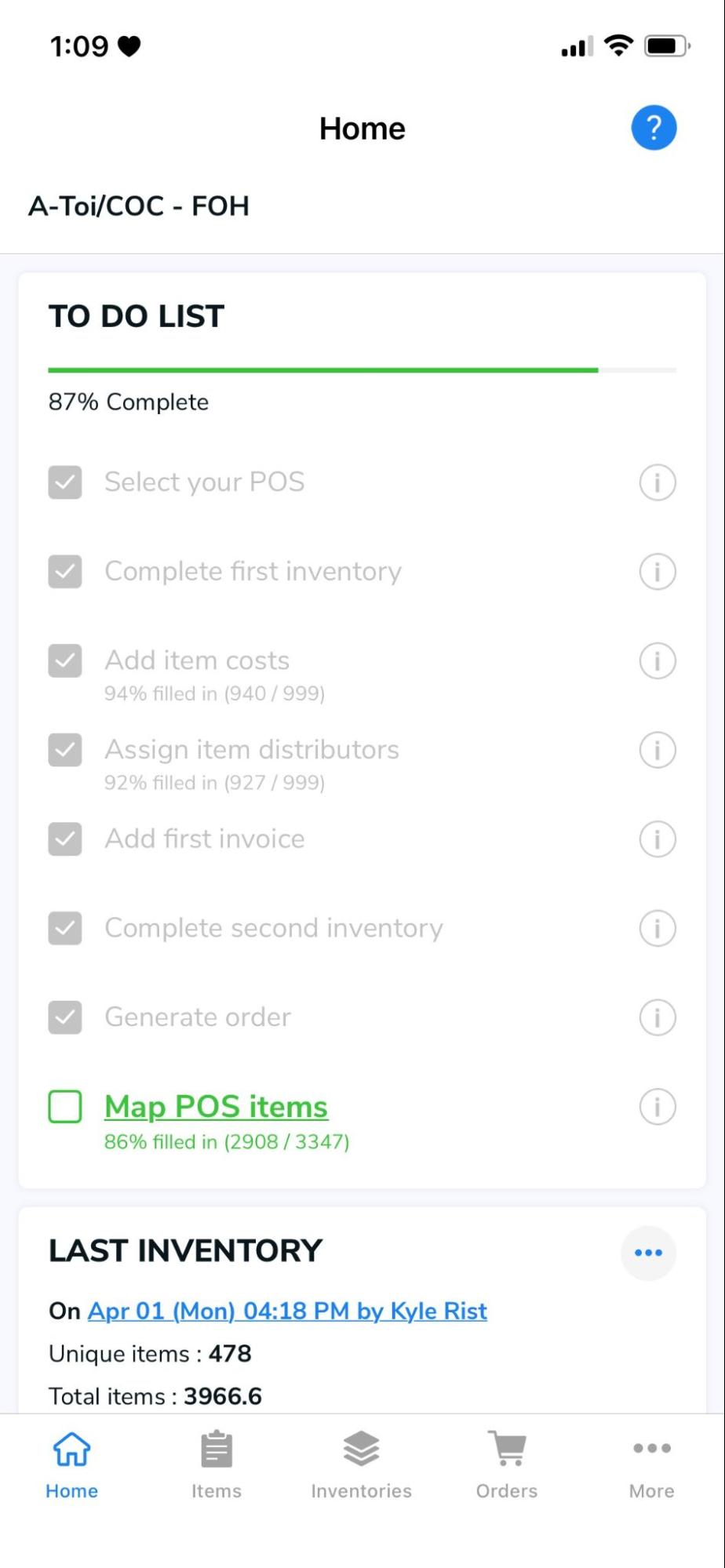 WISK Mobile Dashboard